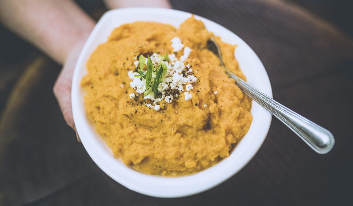  MASHED SWEET POTATO WITH GOAT CHEESE