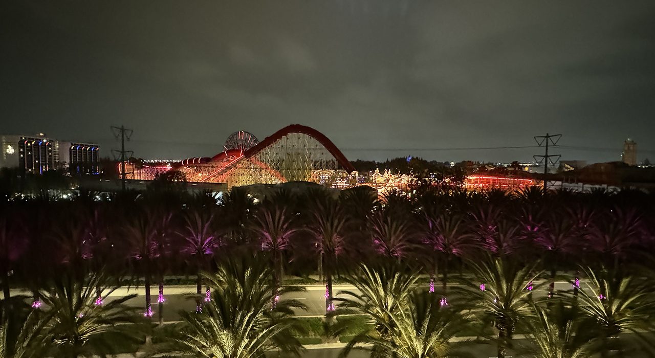 disneyland at night in anaheim california