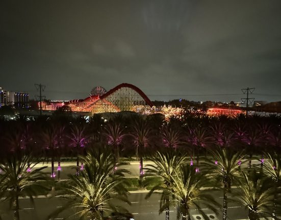 disneyland at night in anaheim california