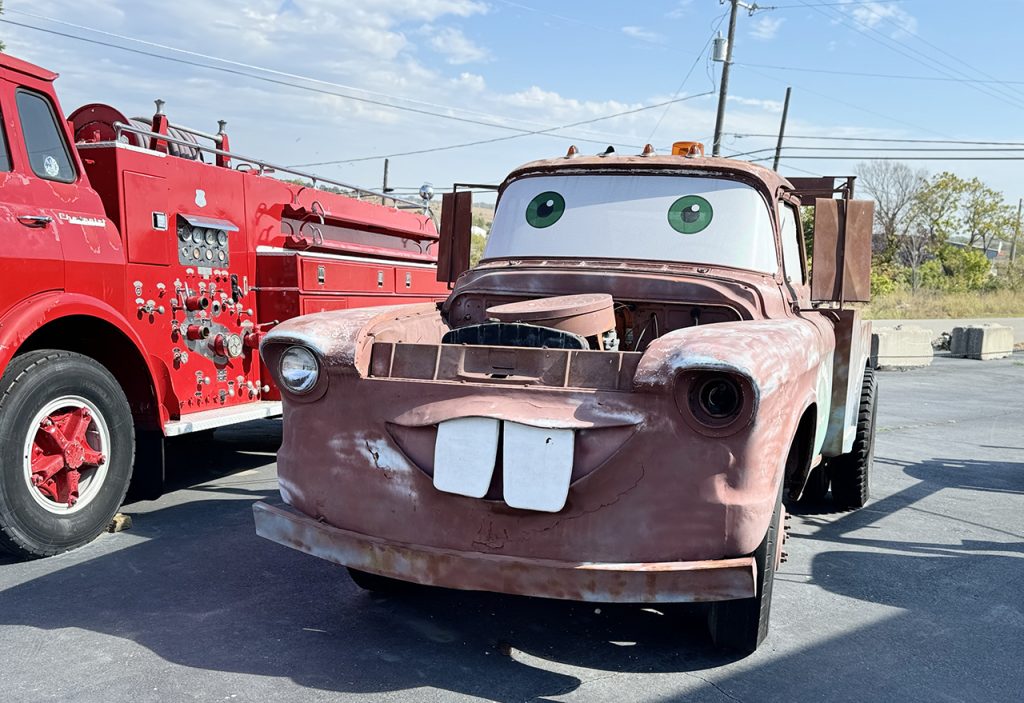 two mater at Cars on the Route 13 Miles of Route 66 in Kansas