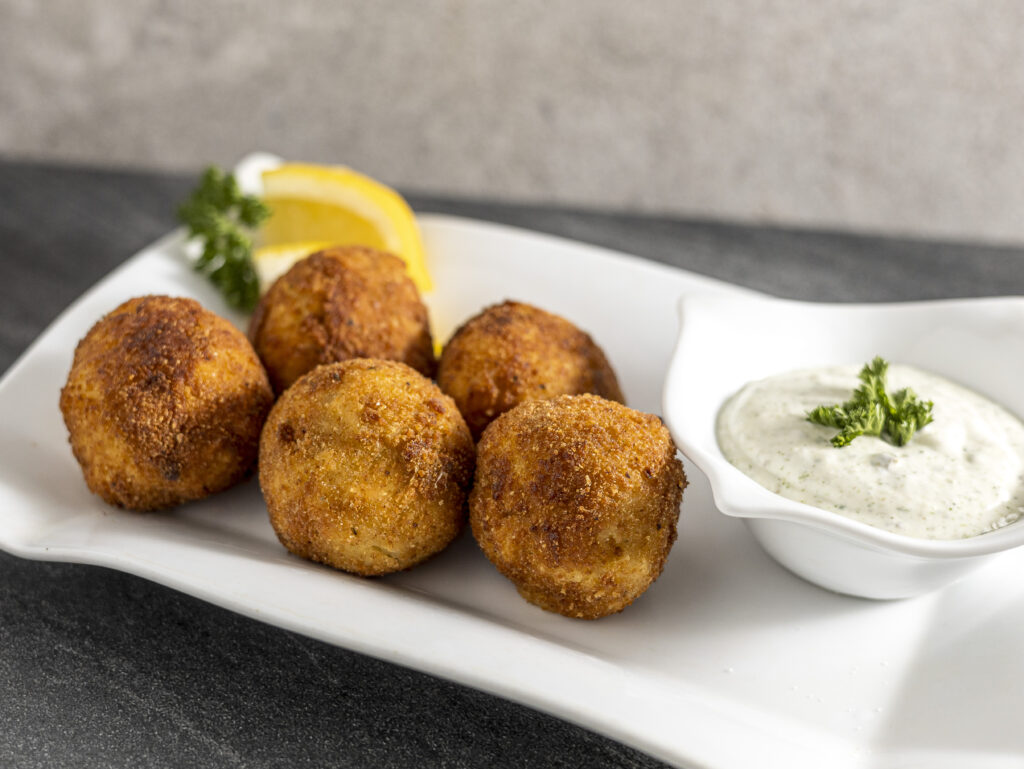 Cod Croquettes with Lemon Caper Aioli