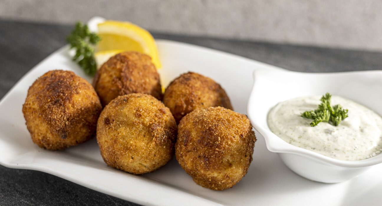 Cod Croquettes with Lemon Caper Aioli